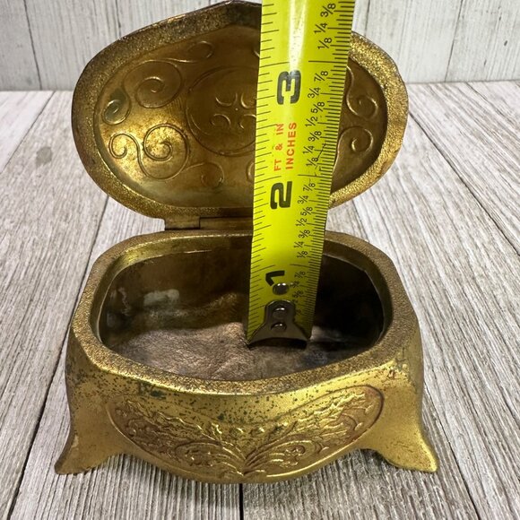 Vtg K & Co Jewelry Trinket Box Bronze WaterTown Wisconsin High School 3" Long - Picture 14 of 15